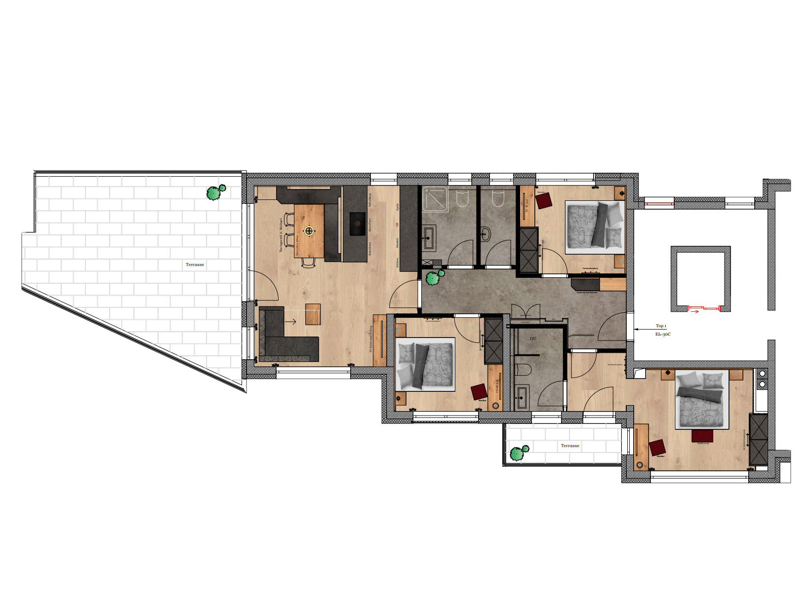 Appartement mit 3 Schlafzimmern